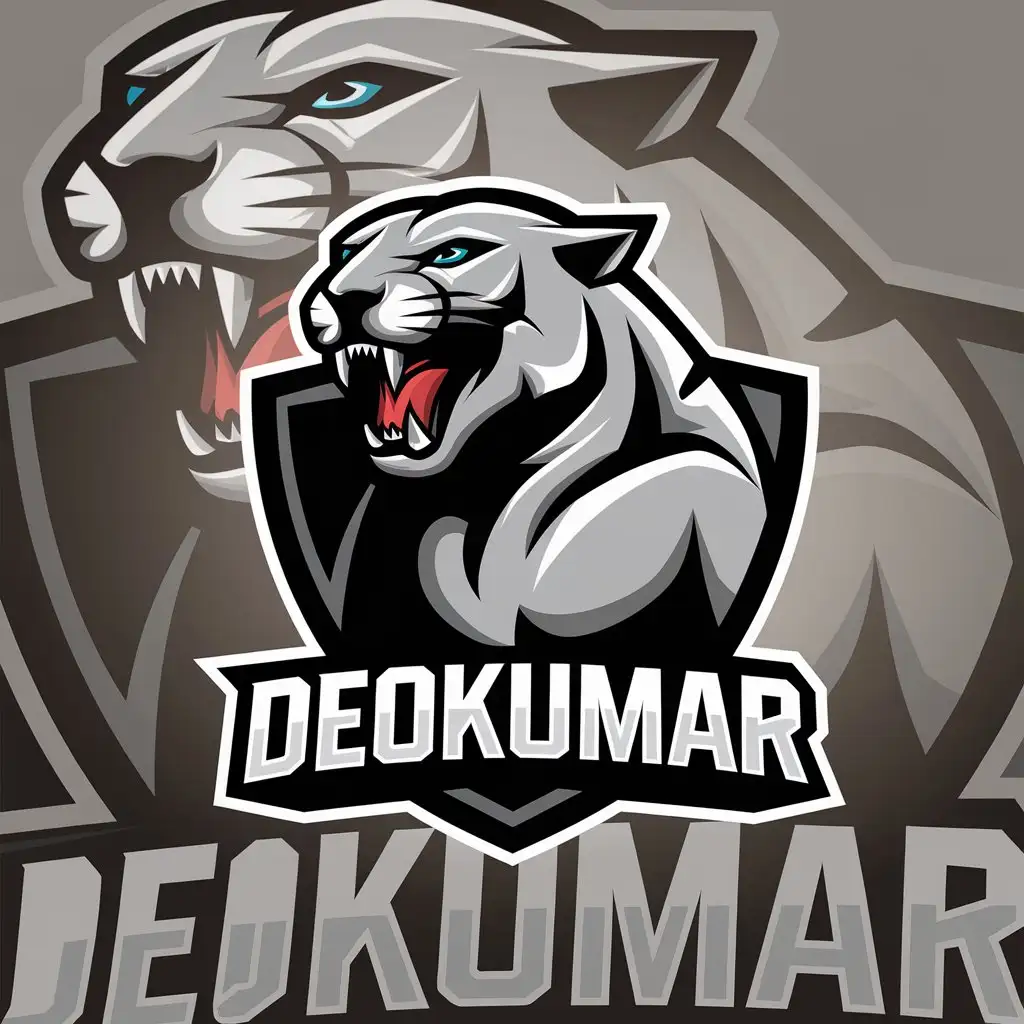 LOGO Design for DeoKumar Panther Symbol with Text and Clear Background