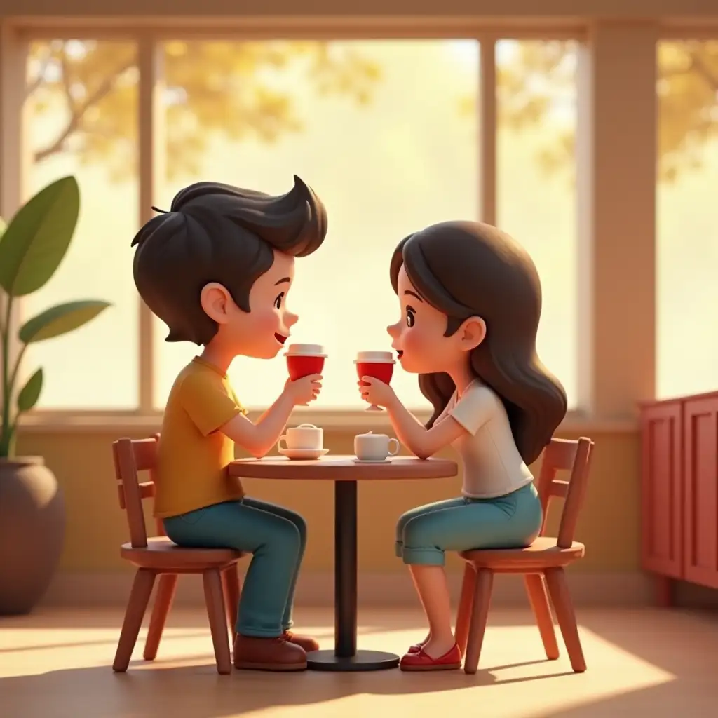 Chibi-Style-Couple-Enjoying-a-Date-at-a-Cozy-Cafe-in-3D-Rendering