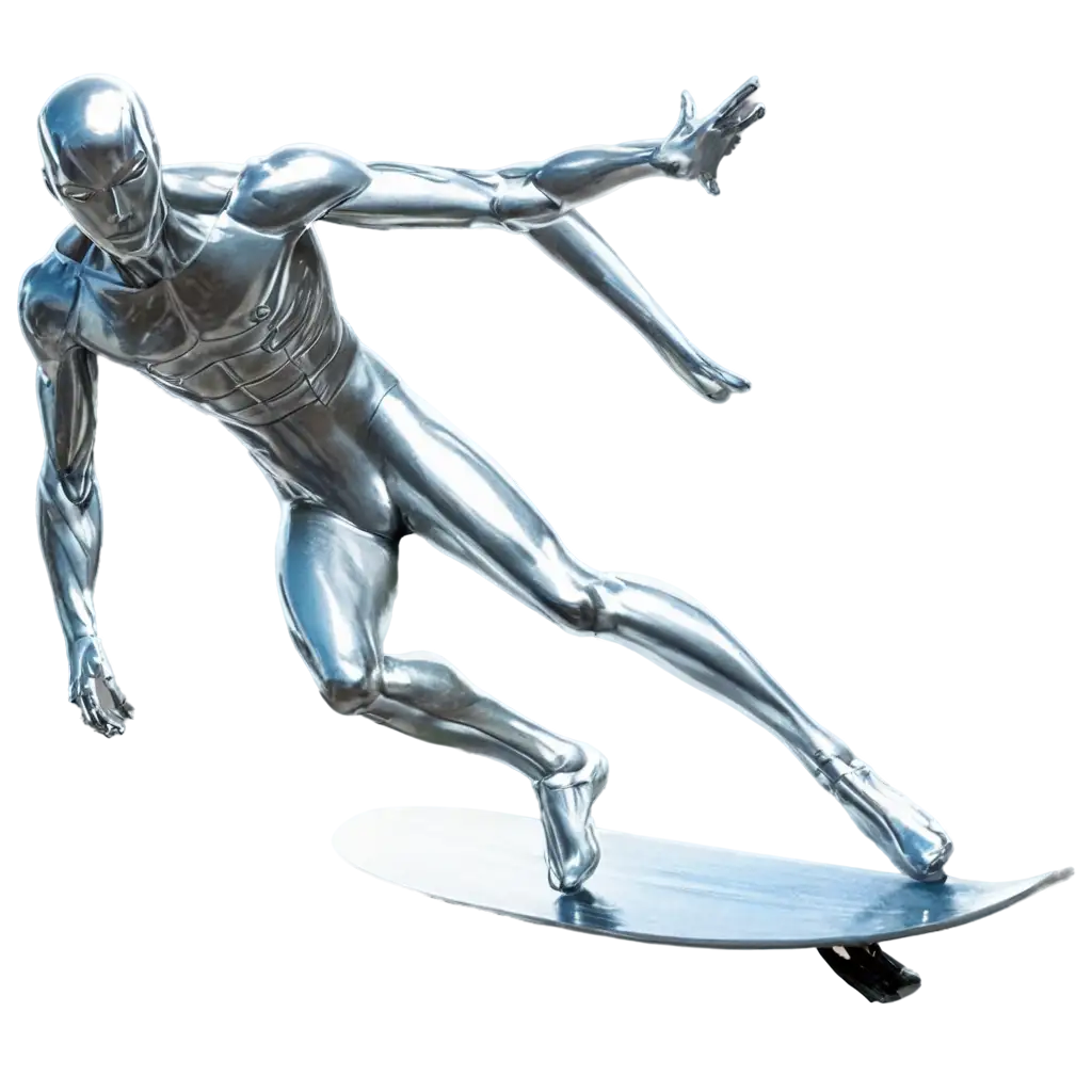 Silver-Surfer-Surfing-PNG-Image-Unleashing-Cosmic-Waves-of-Digital-Art