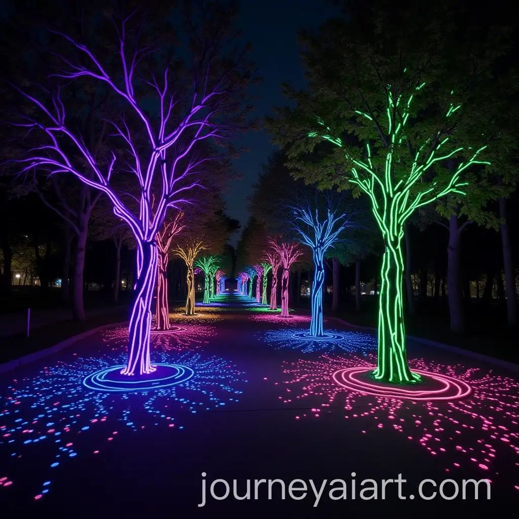Fluorescent-Paints-Used-in-Public-Parks-at-Night