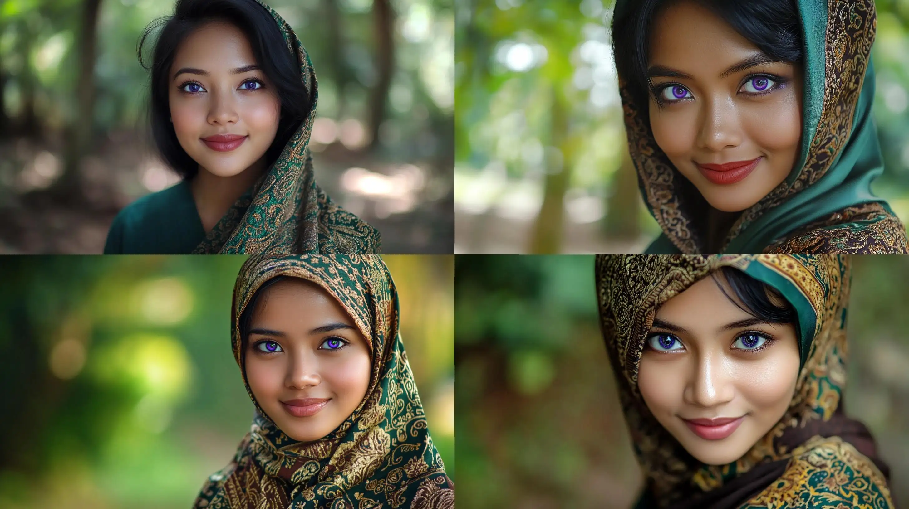 Portrait-of-a-Malay-Kadazan-Woman-in-Traditional-Attire-Smiling-in-Forest-Setting