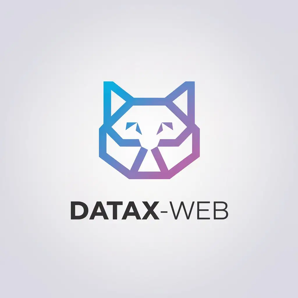 a vector logo design,with the text "datax-web", main symbol:data conversion, cat,Minimalistic,clear background