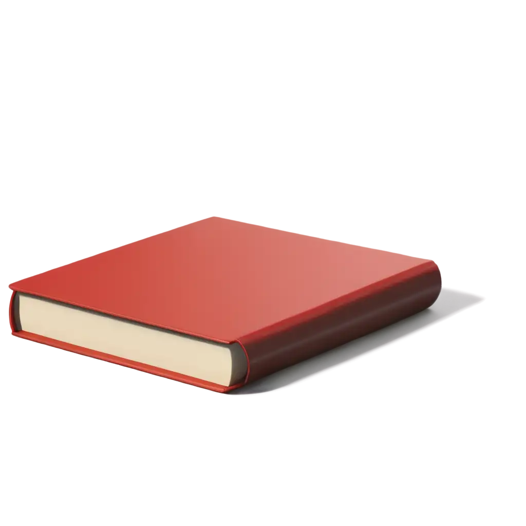 HighQuality-3D-Red-Book-PNG-Image-with-Shadows-for-Creative-Use