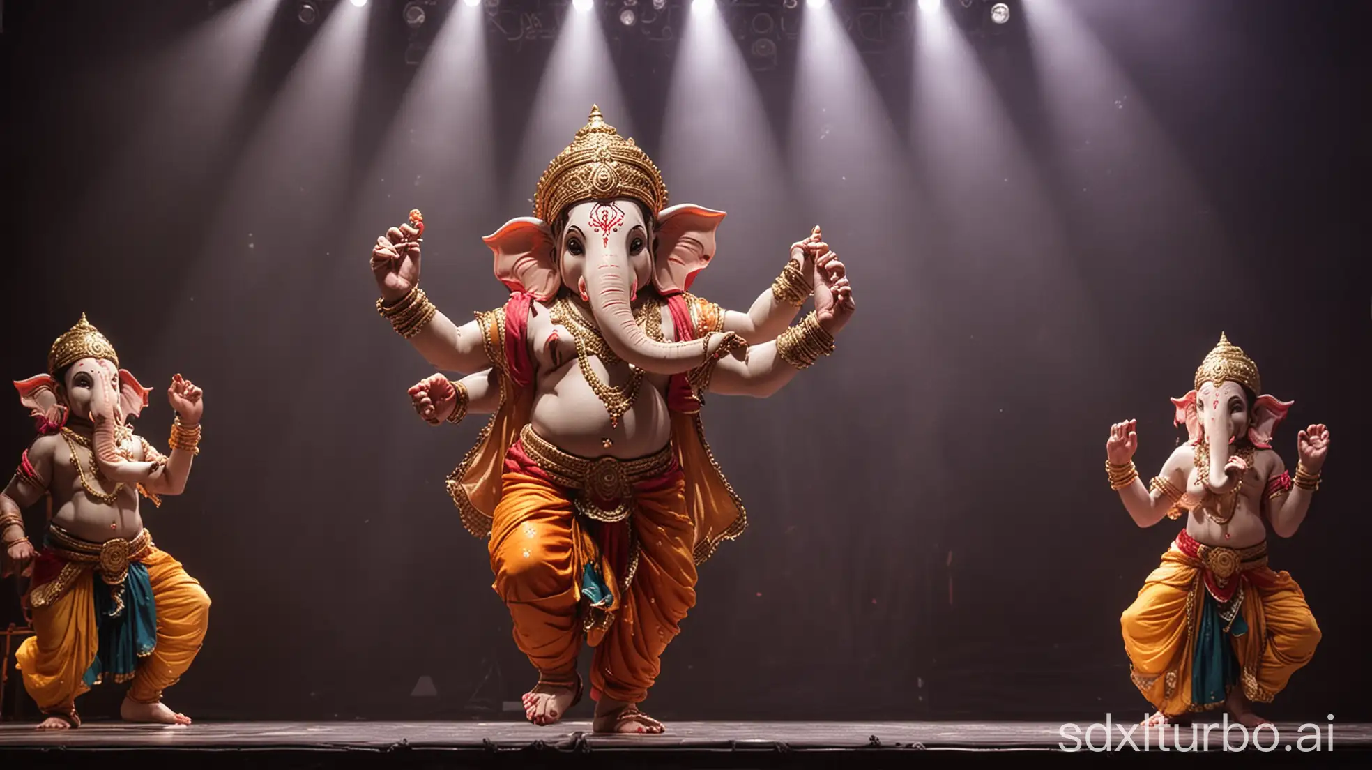 Ganesha-Dancing-on-Stage-with-Truss-Lighting