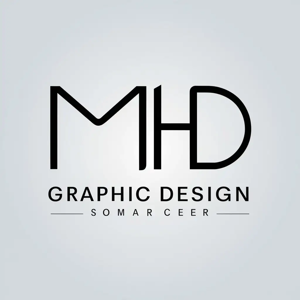 a vector logo design,with the text "Graphic design", main symbol:MHD,Minimalistic,be used in Others industry,clear background