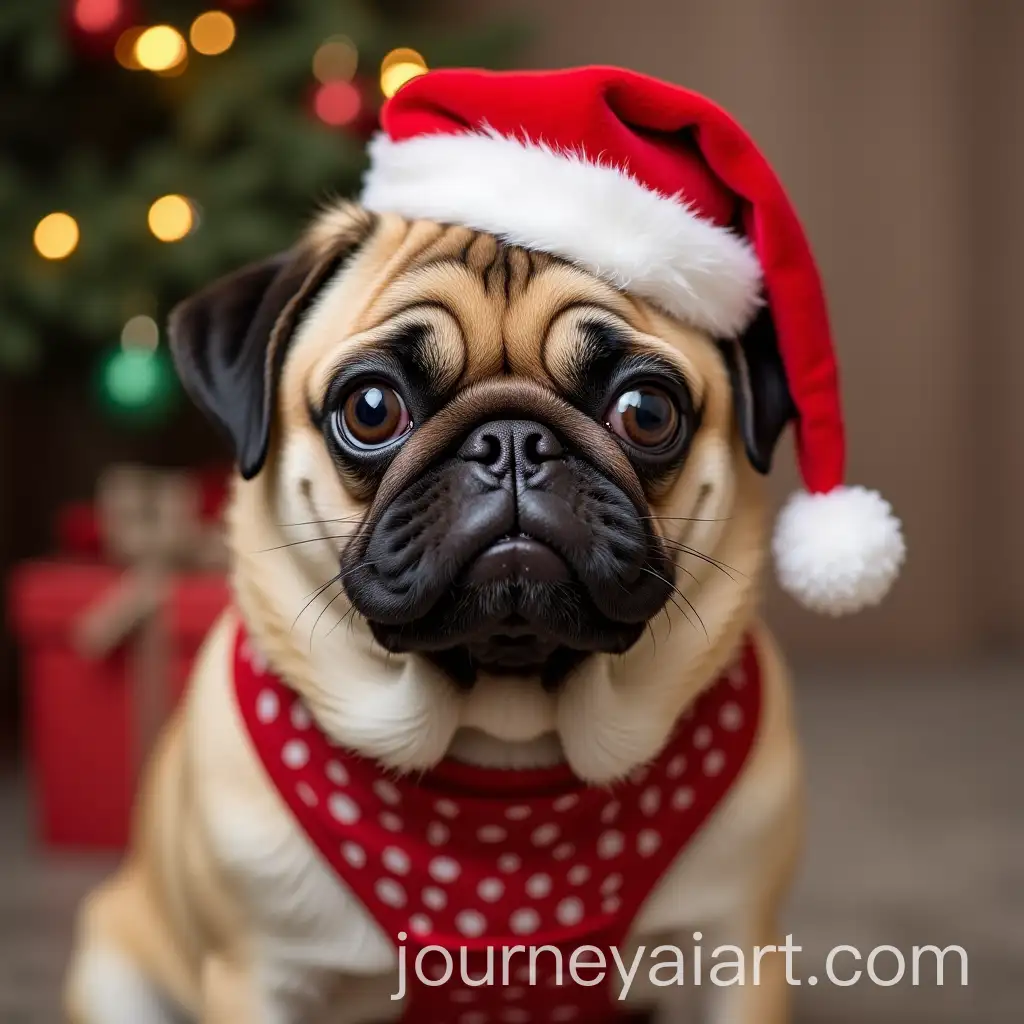 Adorable-Christmas-Pug-Dog-in-Festive-Setting