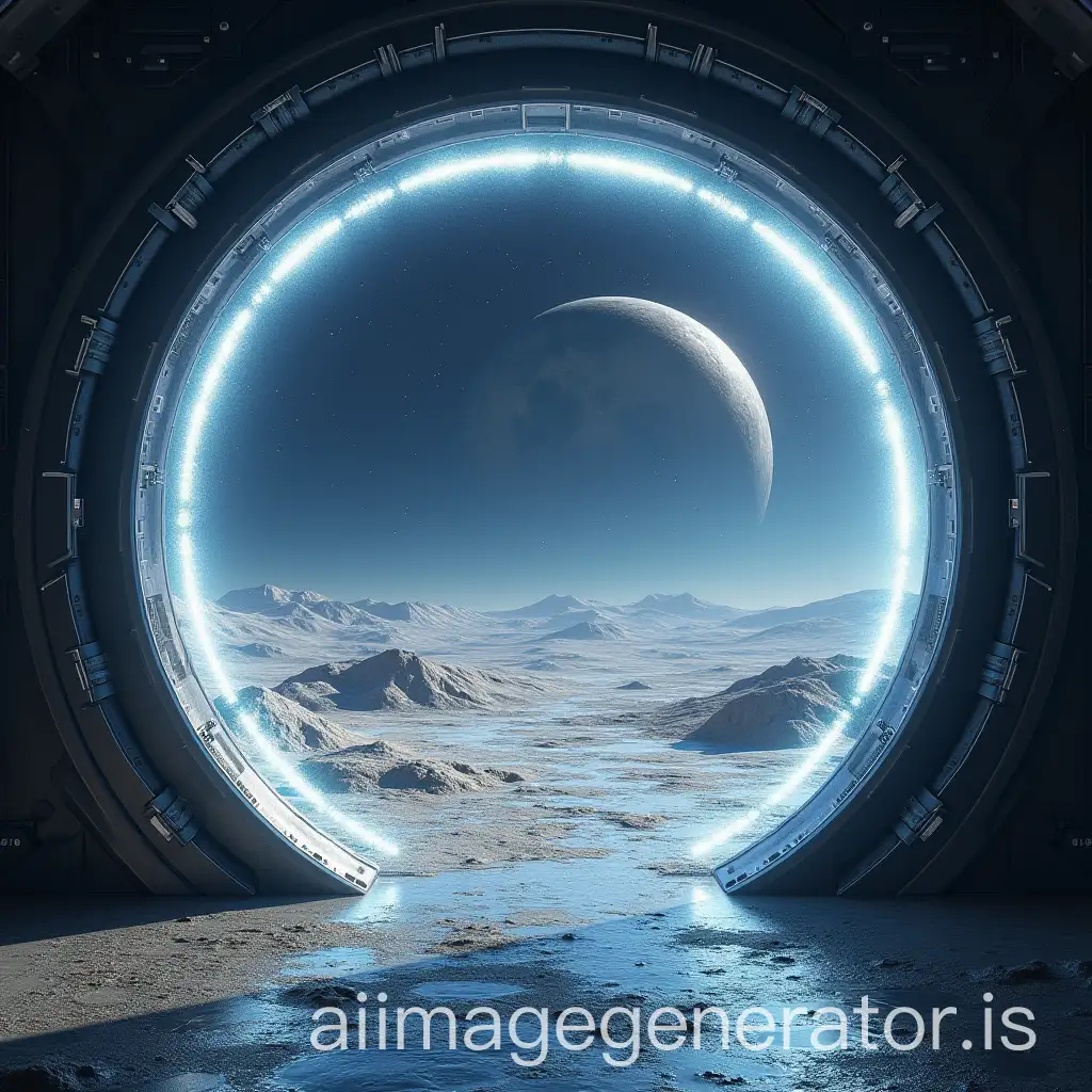 Futuristic-Energy-Barrier-with-Lunar-Landscape-and-Starry-Sky