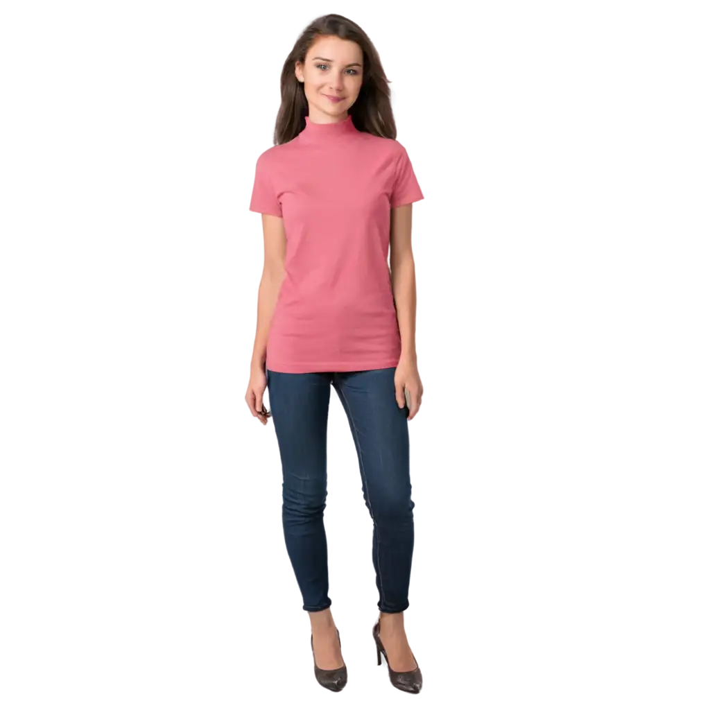 HighQuality-PNG-Image-of-a-ShortSleeved-HighNeck-Cotton-TShirt