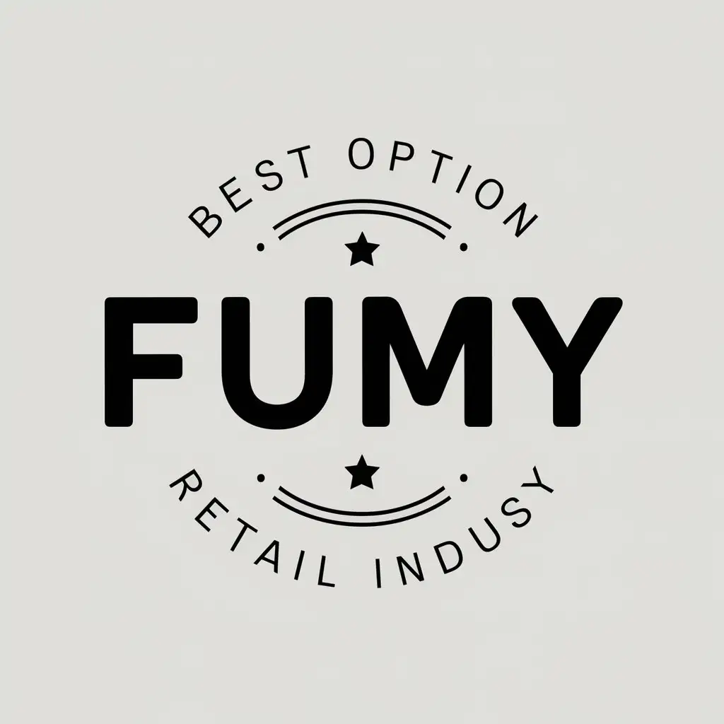 a vector logo design,with the text "FUMY", main symbol:best option,Moderate,be used in Retail industry,clear background