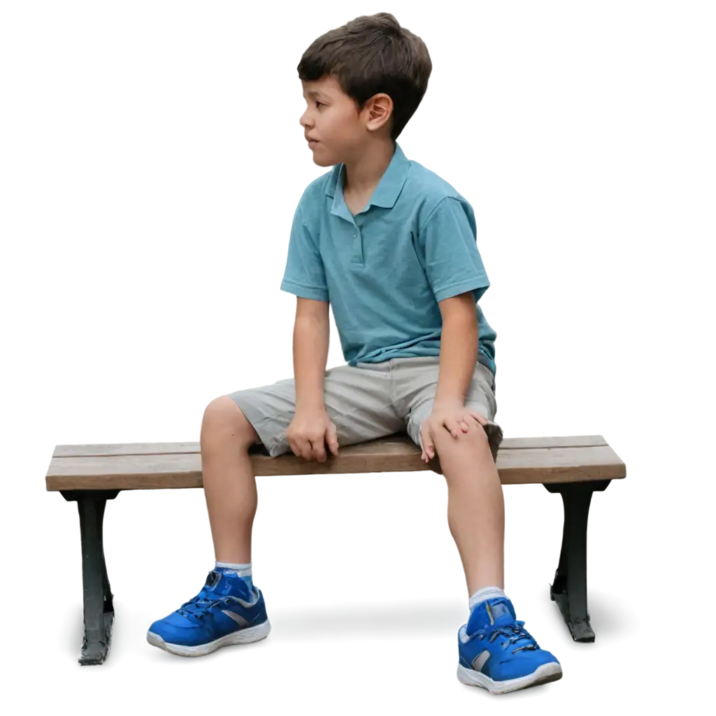 A-Boy-Sitting-on-a-Bench-HighQuality-PNG-Image-for-Versatile-Use