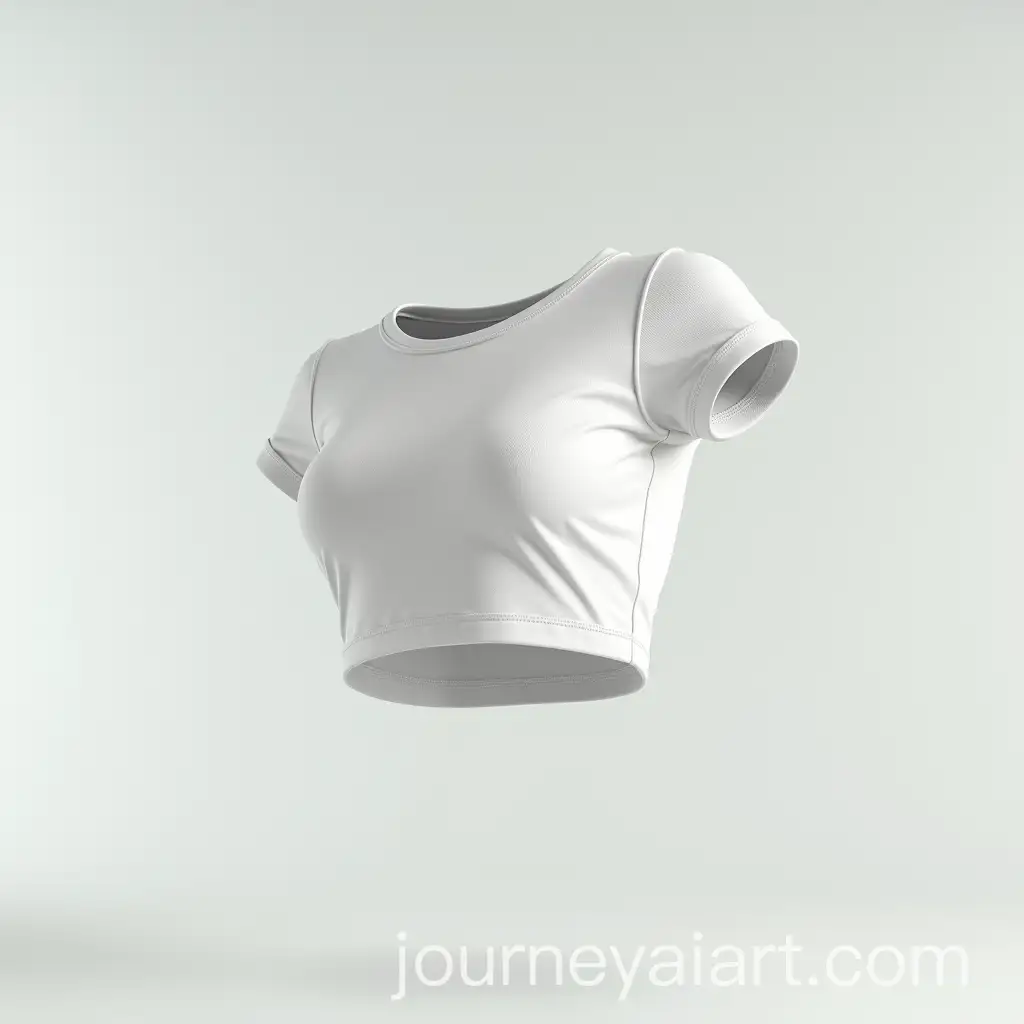 White-Crop-Top-Floating-in-Mid-Air-with-Clear-Background