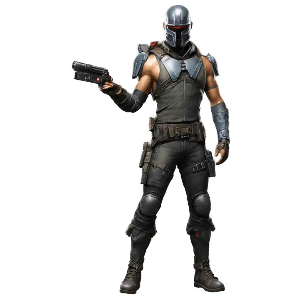 Bounty Hunter: Create a character who is a mercenary, specializing in finding and eliminating targets. This warrior has high mobility and stealth, using tactics from both gaming worlds. His equipment may include energy weapons and camouflage devices.