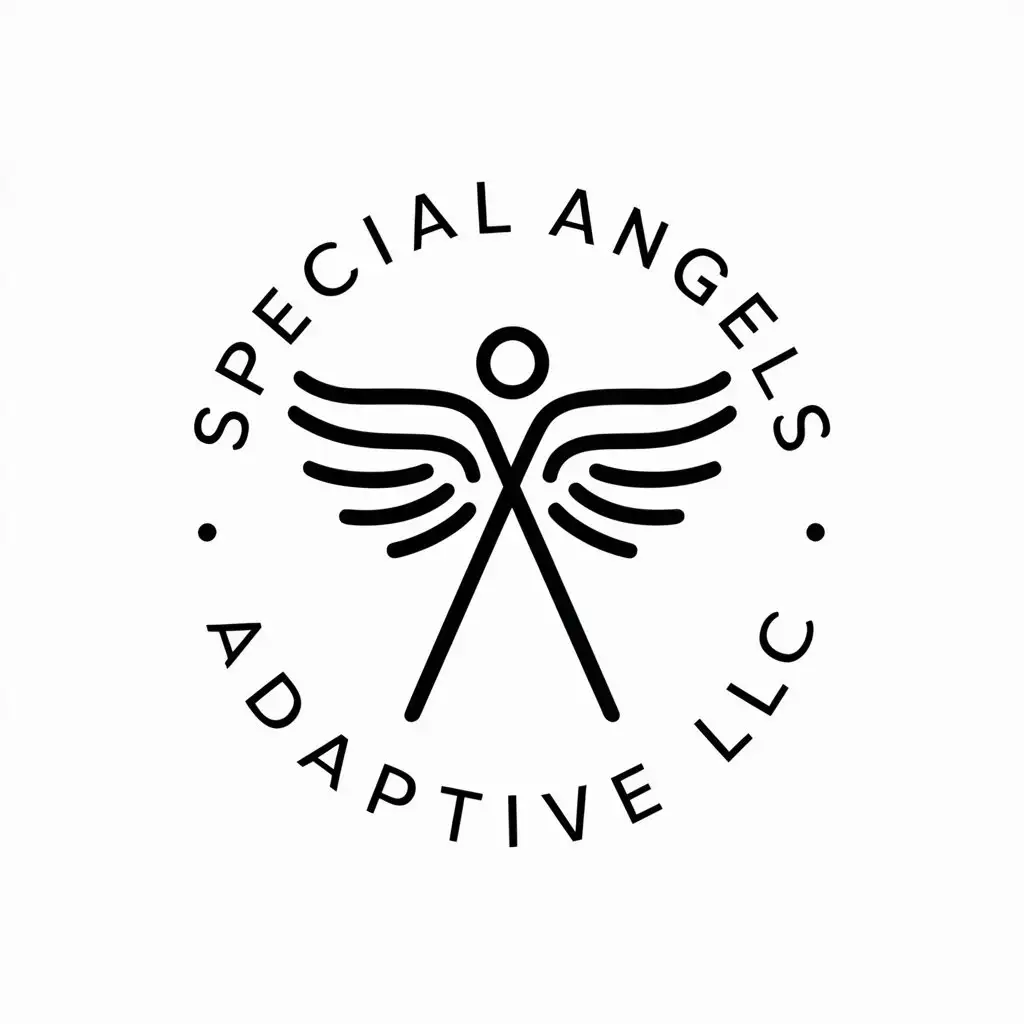 Logo Design for Special Angels Adaptive LLC Minimalistic Design with Clear Background