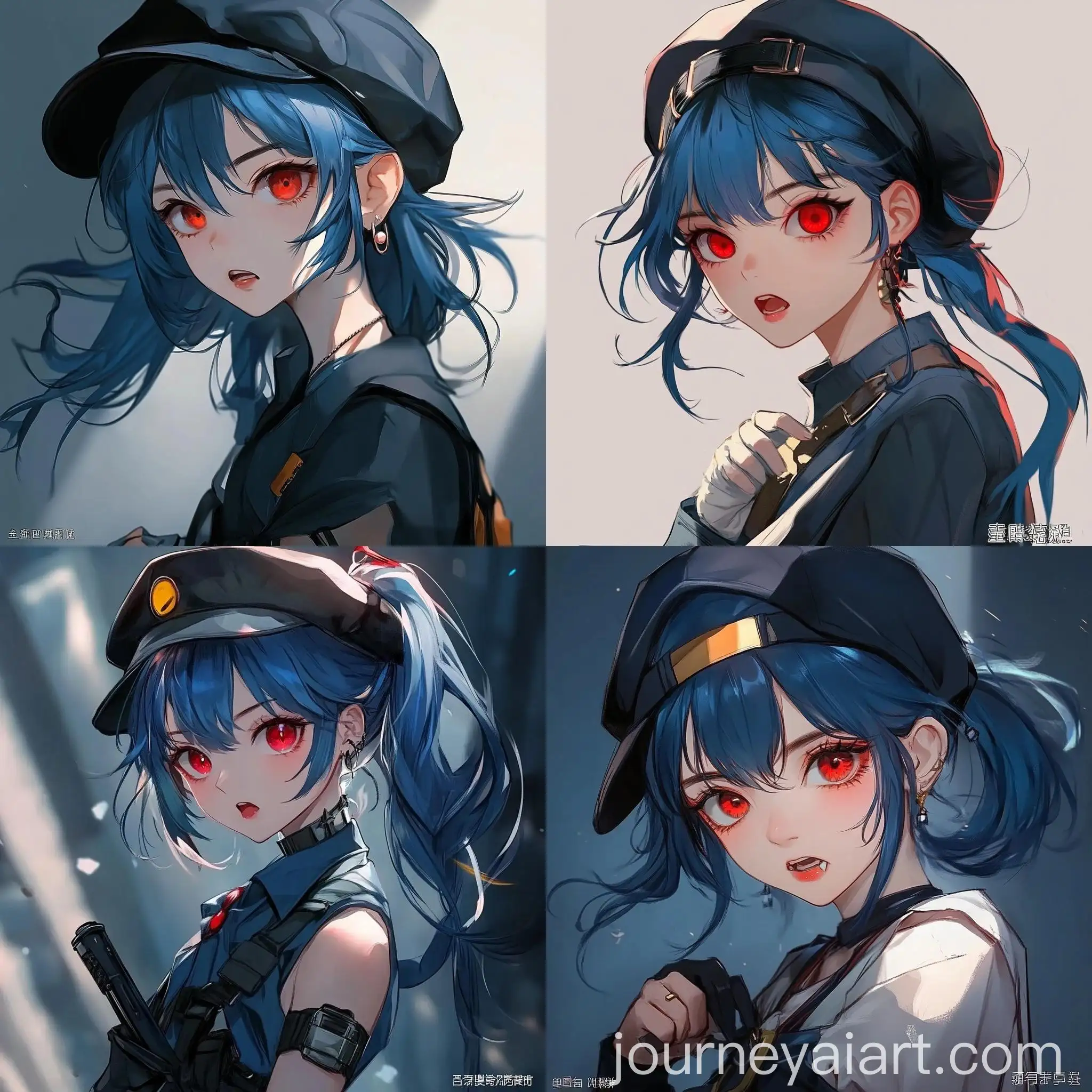 Honkai-Starail-OC-with-Navy-Blue-Hair-and-Red-Eyes
