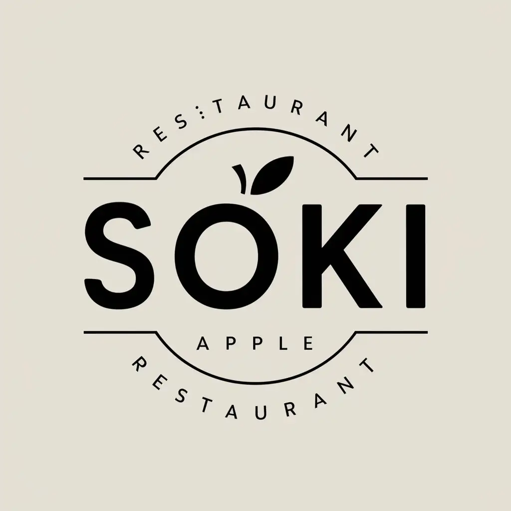 LOGO-Design-for-Soki-Fresh-Apple-Symbol-in-Vector-Style-for-Restaurants