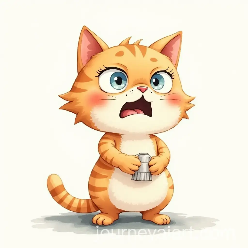 Angry-Cat-Pooping-in-a-Watercolor-Style