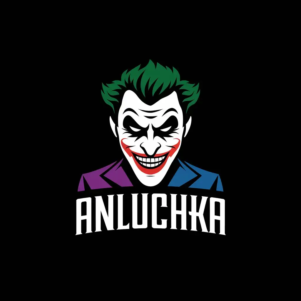 LOGO-Design-For-ANLUCHKA-Joker-Symbol-on-Black-Background