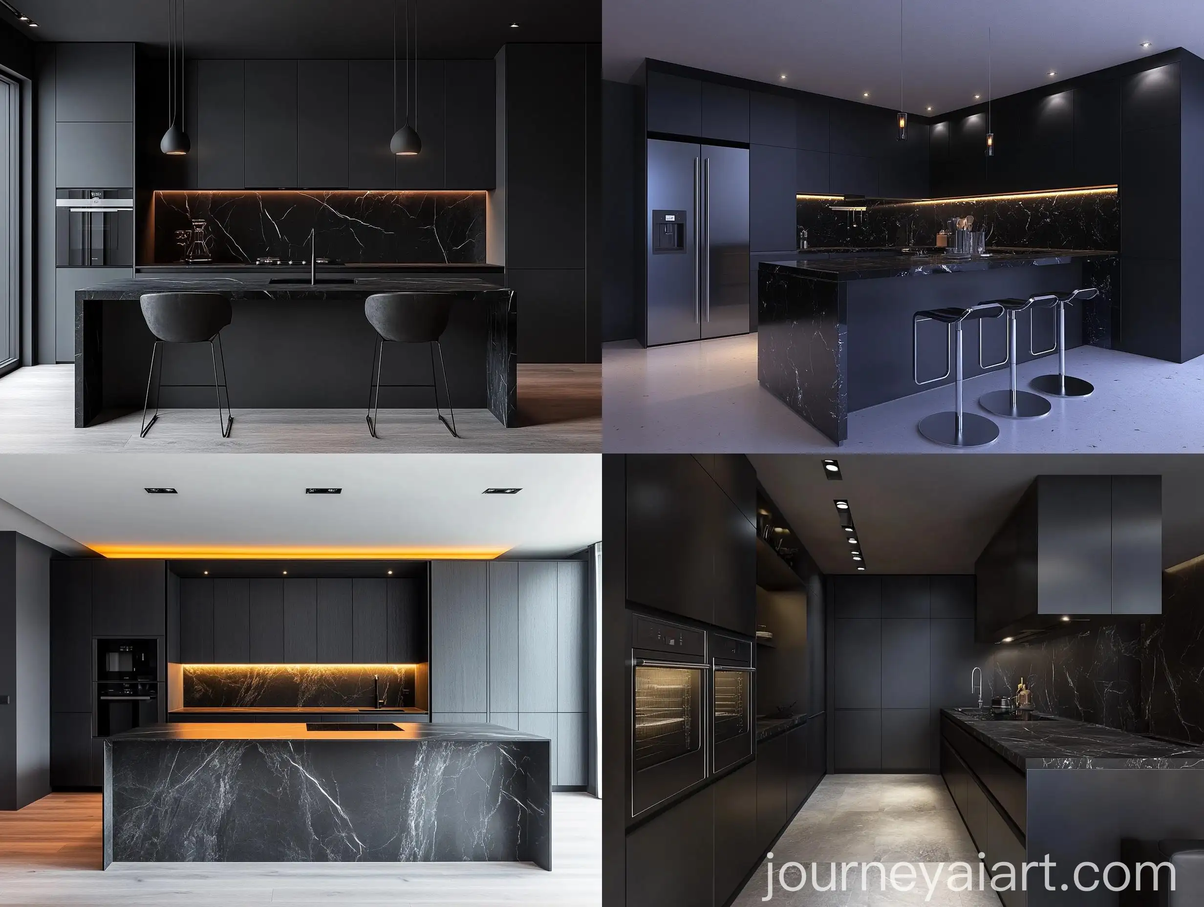 Modern-Minimalist-Kitchen-with-Dramatic-Dark-Gray-Color-Scheme