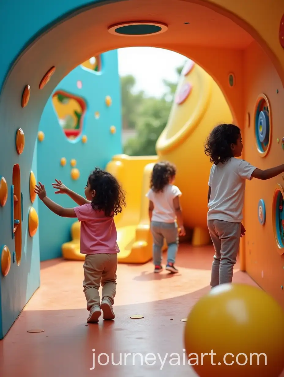 Futuristic-Indian-Kids-Playing-in-Modular-Kindergarten-Playground