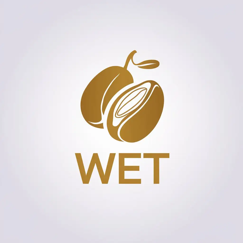 a vector logo design,with the text "wet", main symbol:dates fruit,Minimalistic,clear background