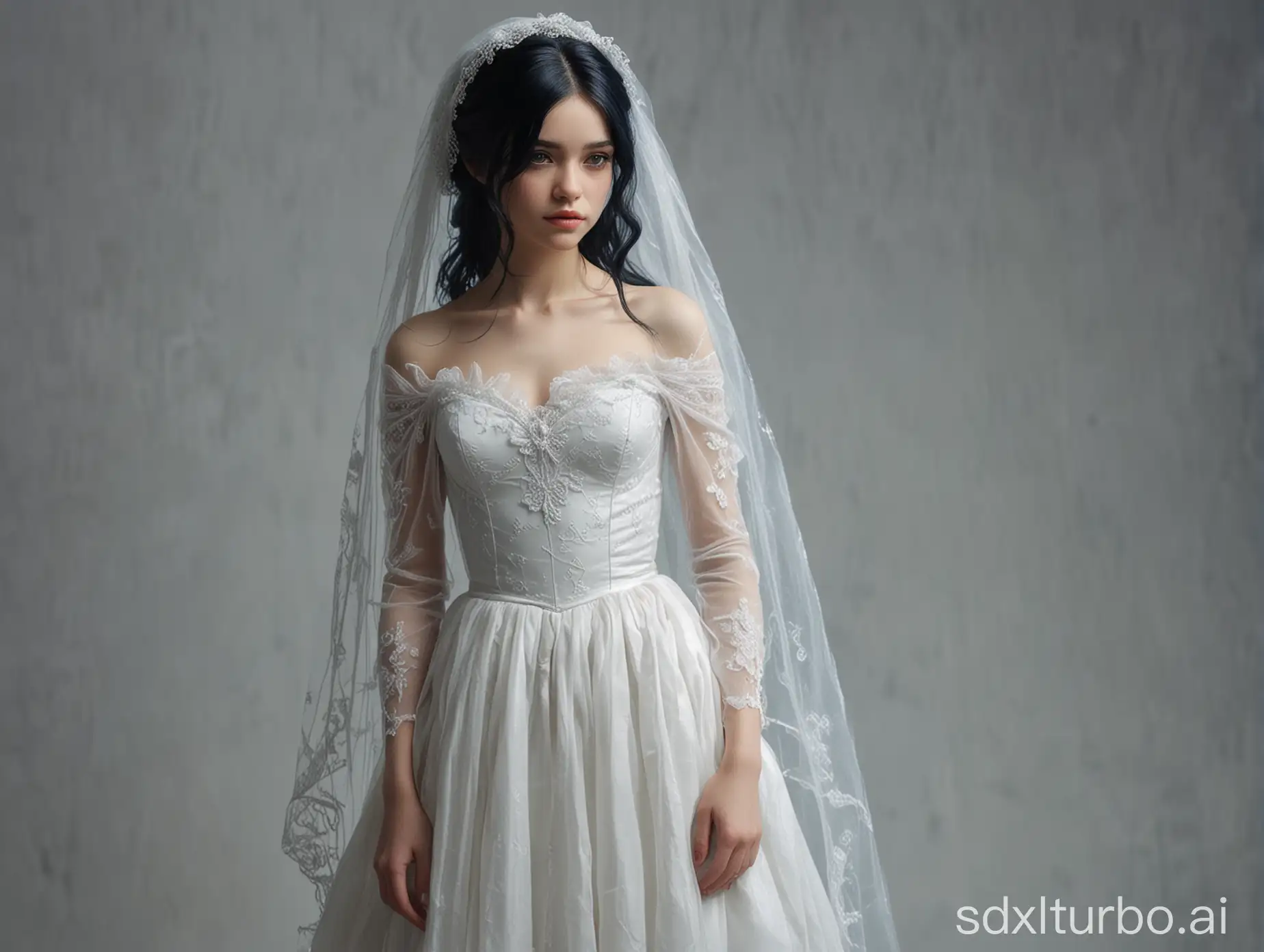 Concept-Art-of-Young-Bride-in-Elegant-White-Dress-and-Veil