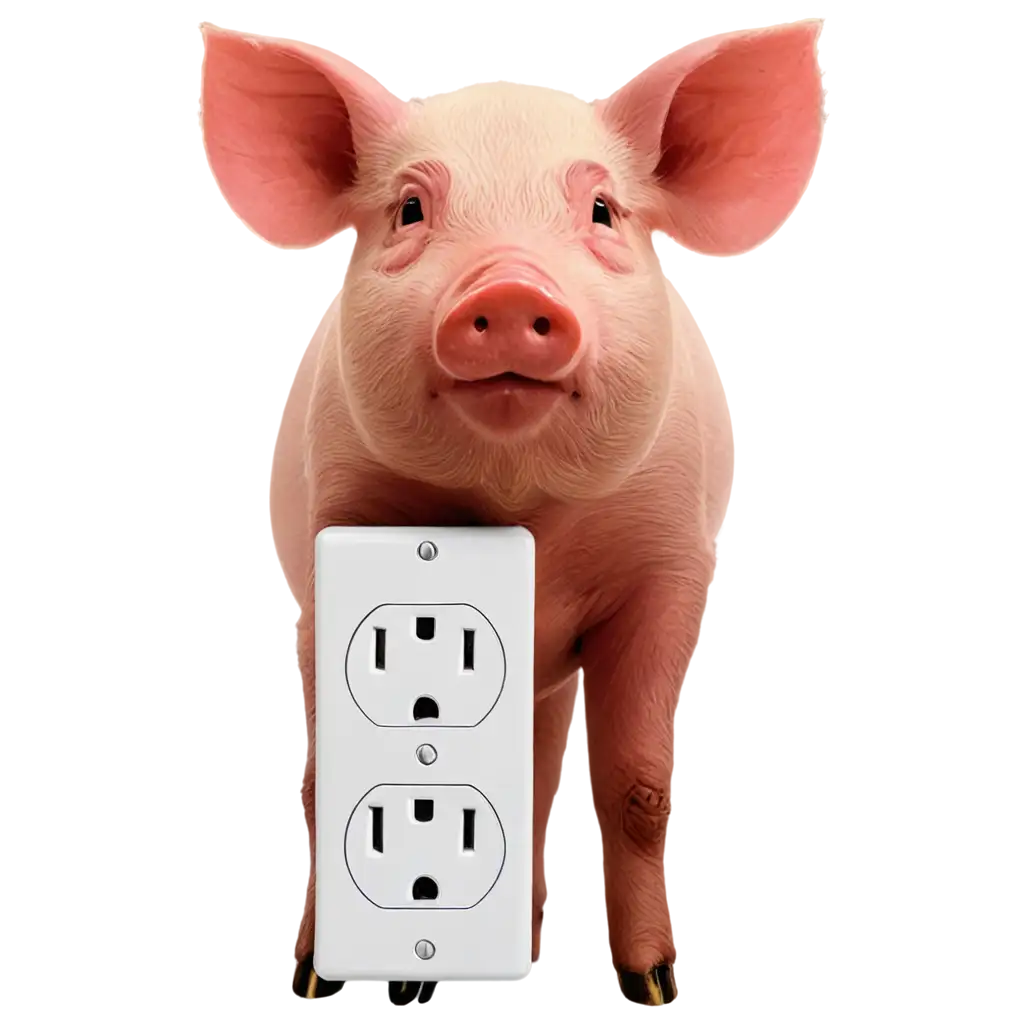 HighQuality-PNG-Image-of-a-Pig-and-Electrical-Outlet-Creative-AI-Art-Prompt