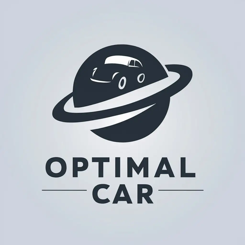 LOGO-Design-For-Optimal-Car-Creative-Car-Disk-Planet-Concept