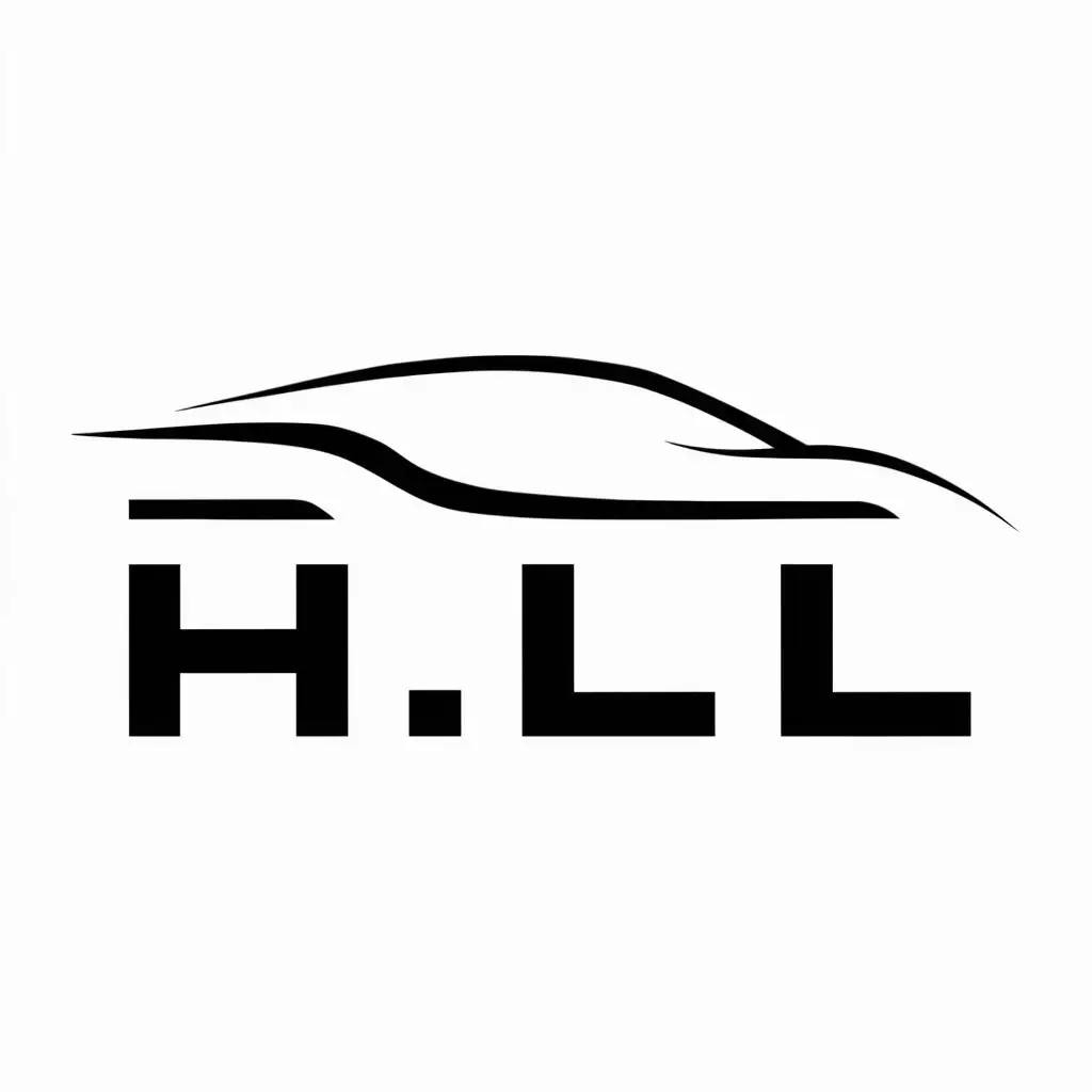 a logo design,with the text "HLL", main symbol:car,Minimalistic,be used in Technology industry,clear background