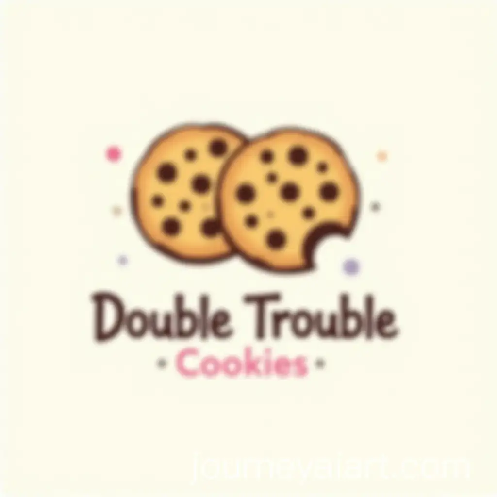 Double-Trouble-Cookie-Shop-Logo-Design-with-Playful-Sisterhood-Theme