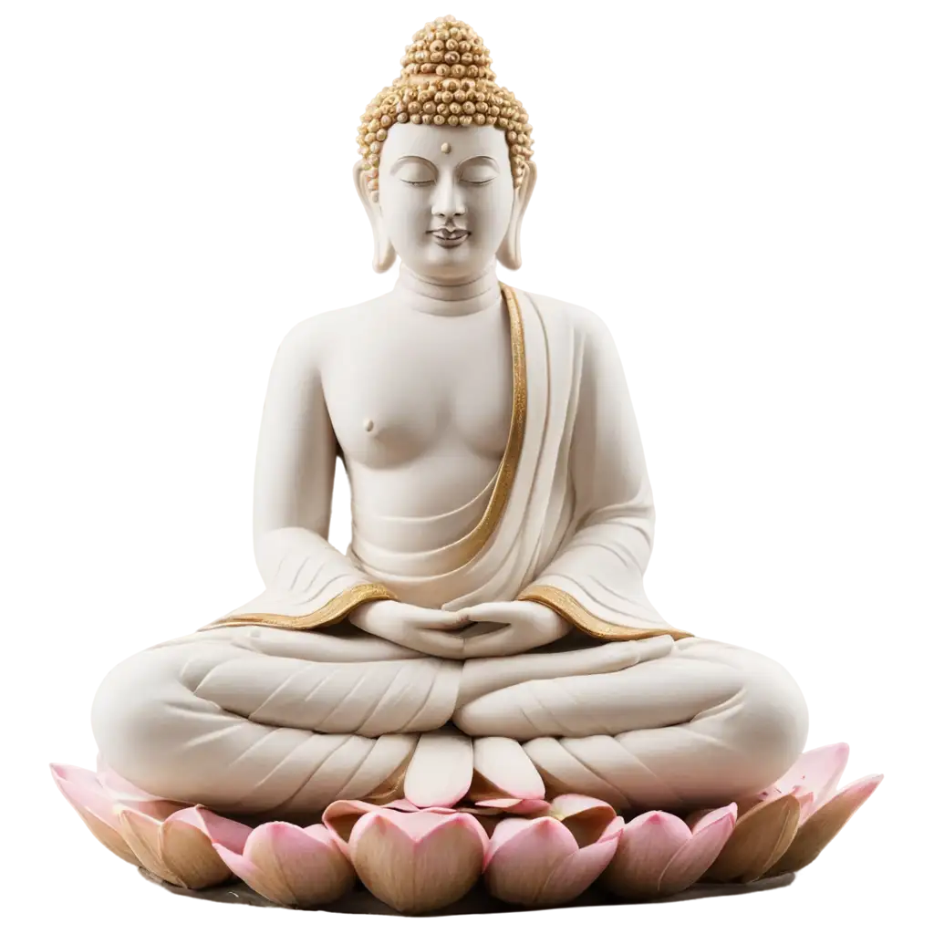 Serene-White-and-Golden-Buddha-Statue-PNG-Enhance-Your-Digital-Projects