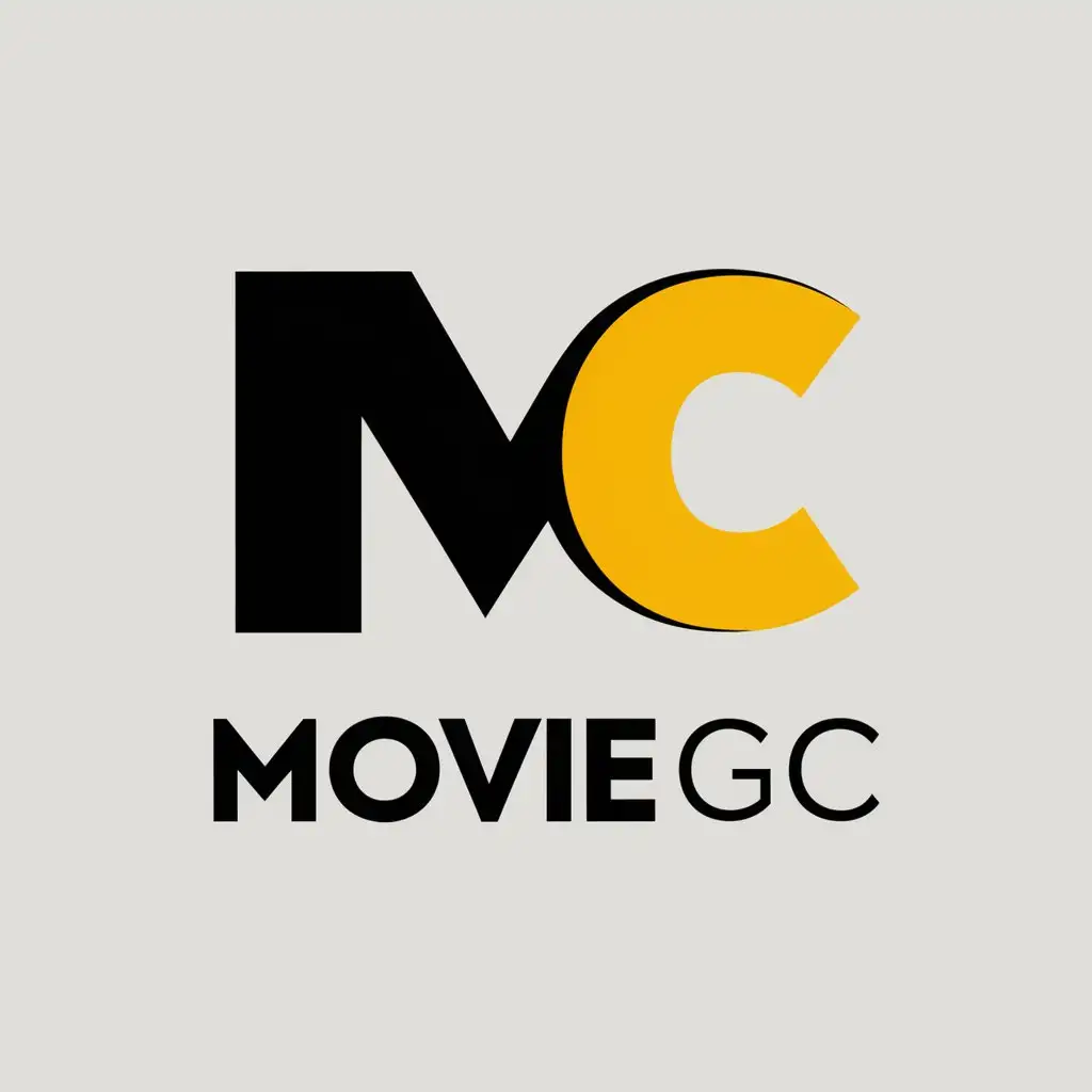 LOGO Design For MovieGC Black Yellow Dark Vector Logo Design