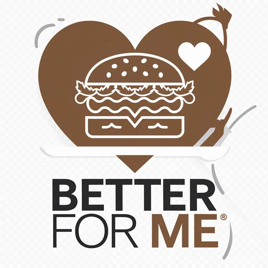 LOGO Design for Better For Me Vector Logo Featuring Burger and Vegetables for the Restaurant Industry