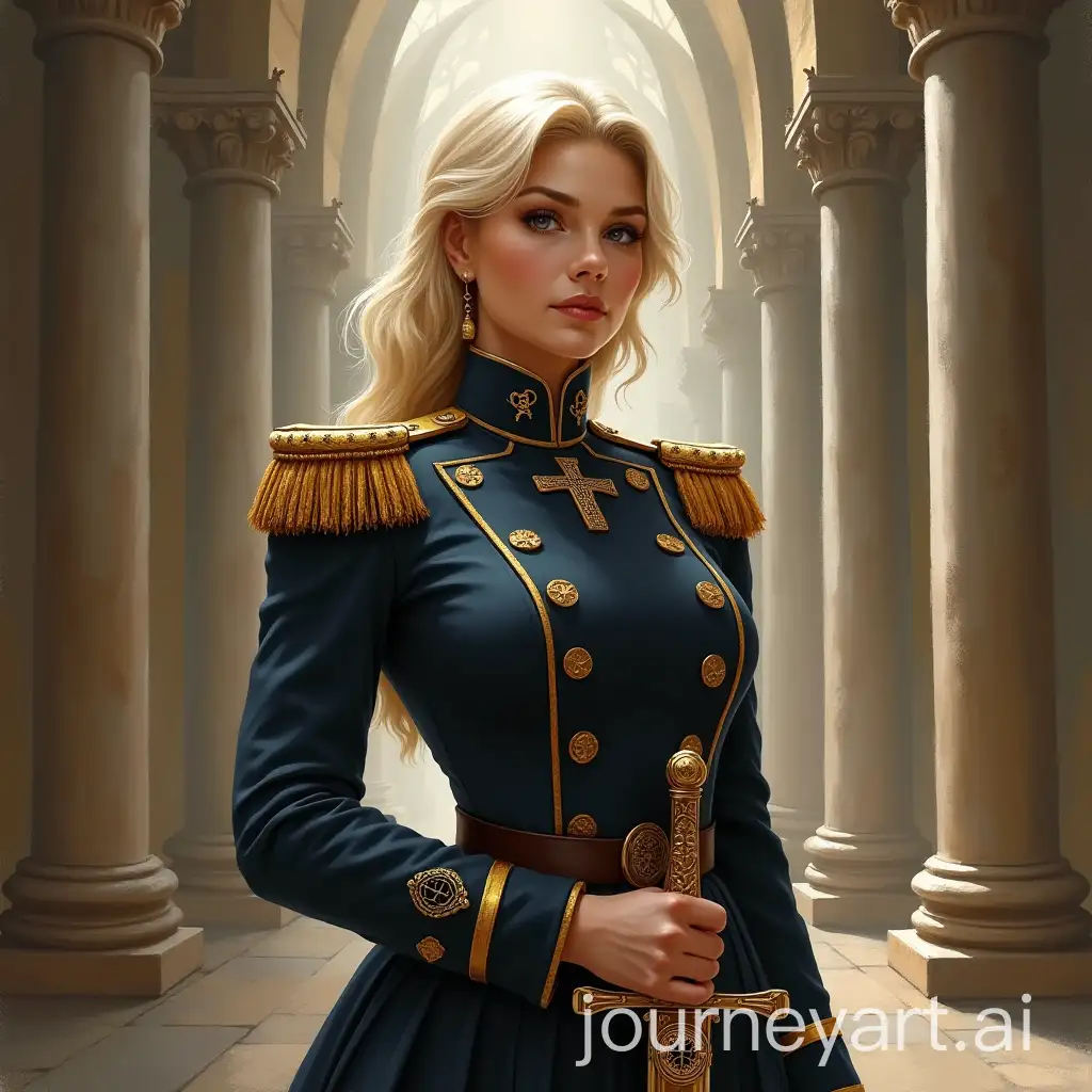 Fierce-Twin-Character-as-Navy-Officer-in-a-Sacred-Cathedral