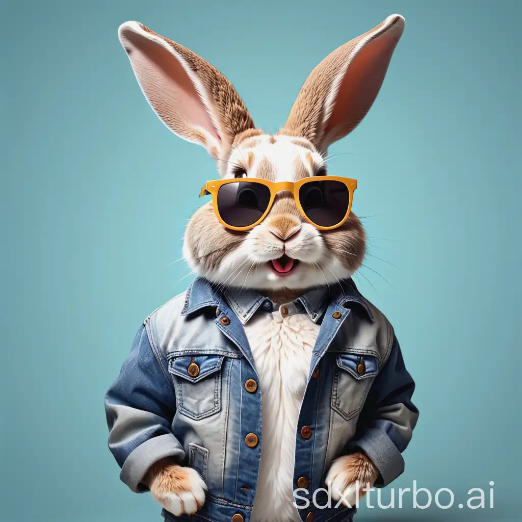 Happy-cute-Rabbit-in-Sunglasses-casual jacket