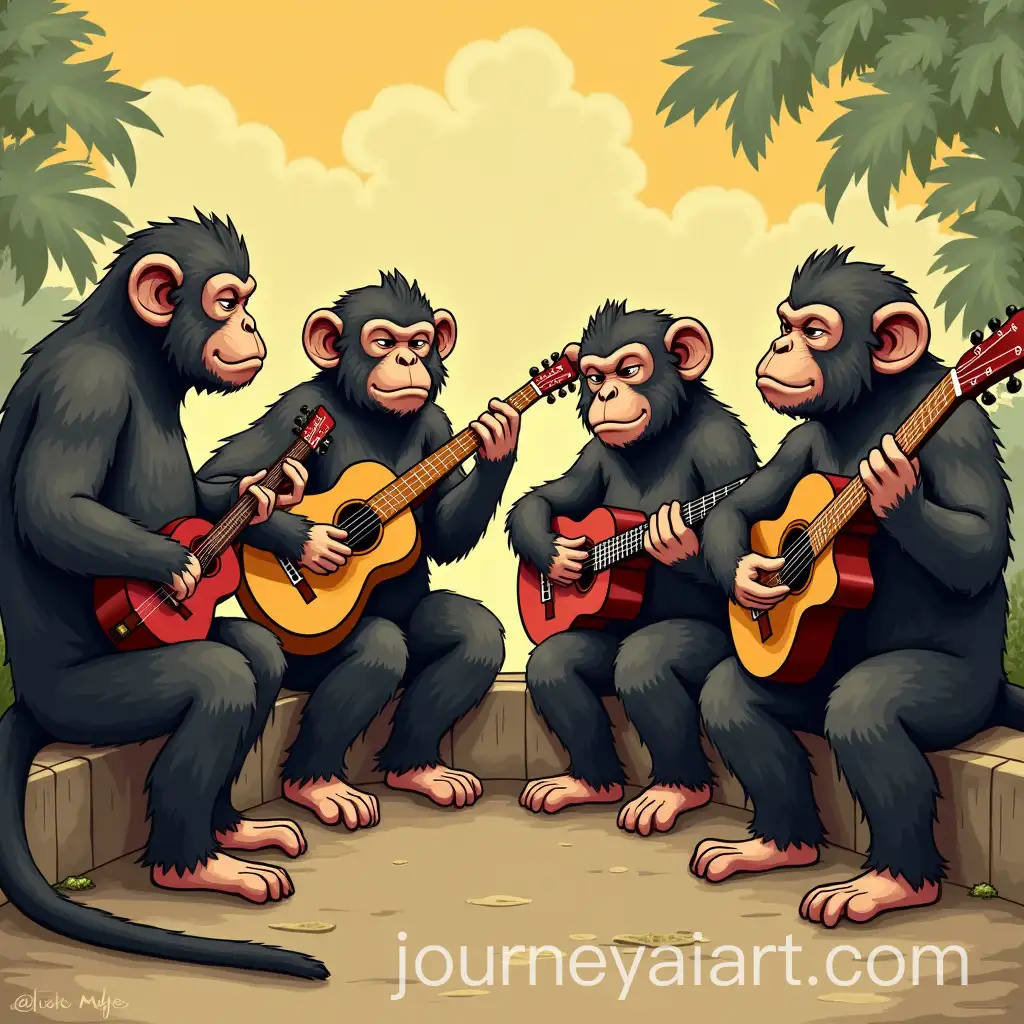 Group-of-Monkeys-Playing-Instruments-in-a-Charanga-Band
