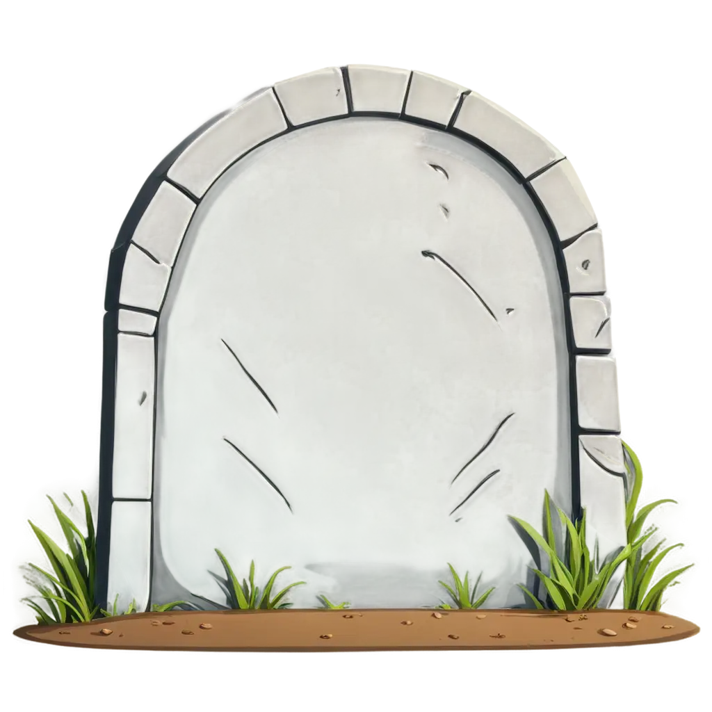 a tombstone in the style of a cartoon without text and looking very old