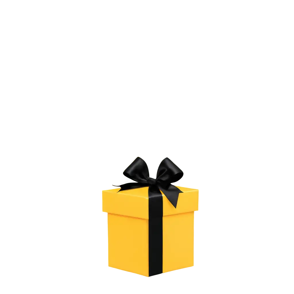 Vibrant-Yellow-Gift-Box-with-Black-Bow-PNG-Image-HighQuality-Visual-Appeal