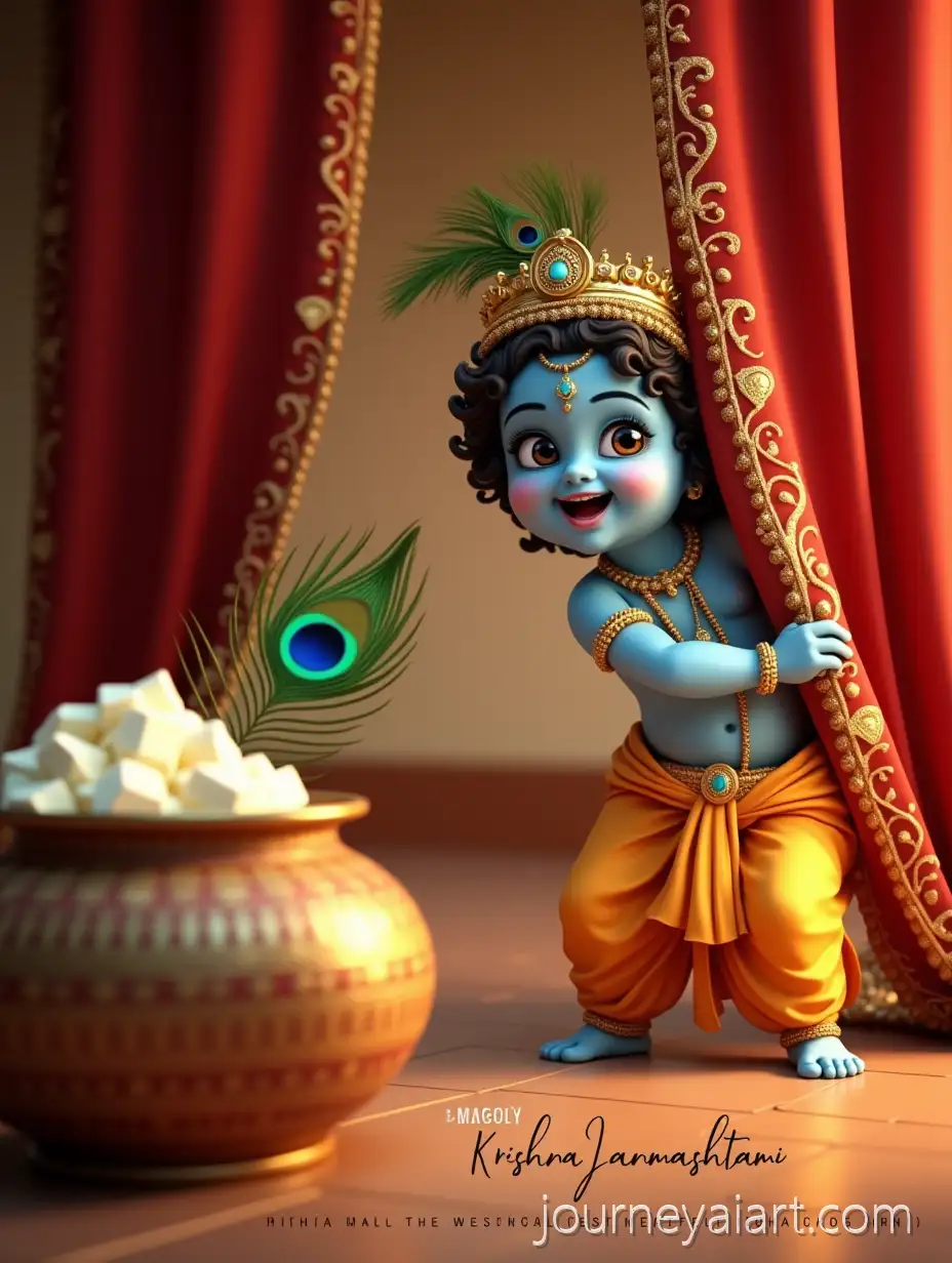 Festive-Krishna-JanmashtKrishna-Janmashtami-Celebrationami-Celebration-with-Baby-Krishna-and-Traditional-Decorations