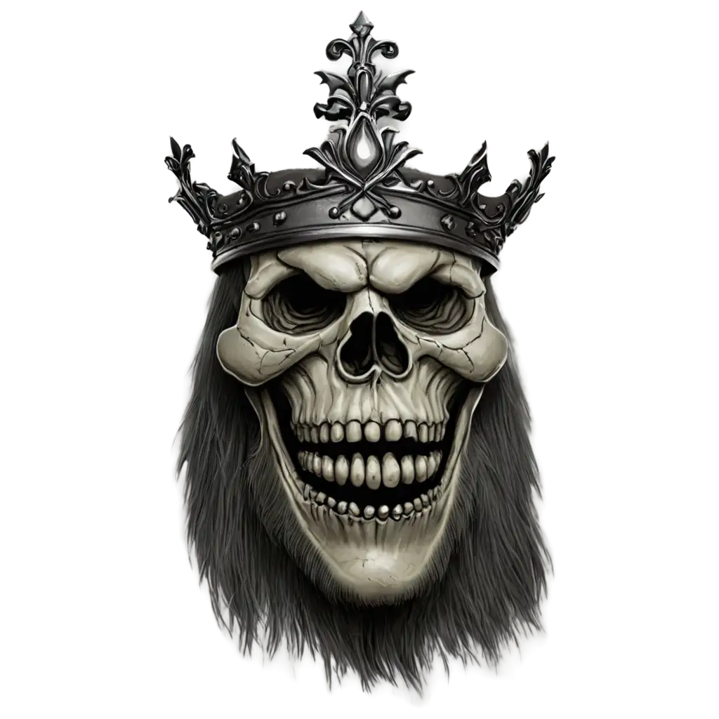 Skull troll face with crown