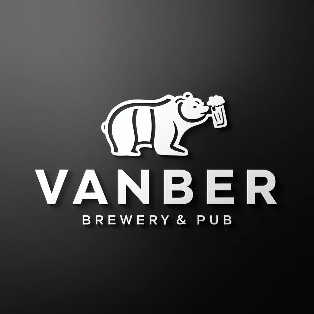 LOGO-Design-for-VanBer-Playful-Beer-and-Bear-Symbol-on-Clear-Background