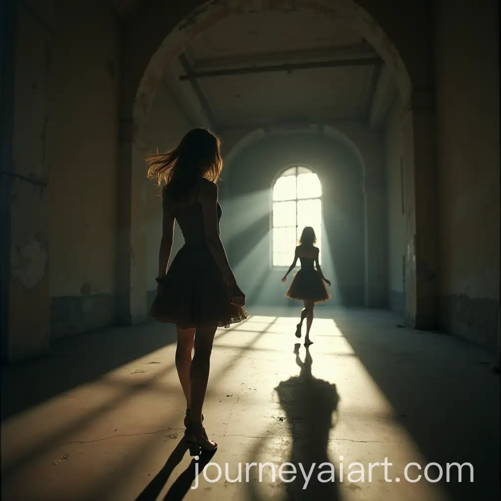 Girl-Dancing-Alone-in-Abandoned-Hall-with-Shadow-of-Lost-Love