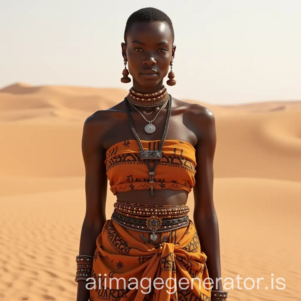 African-Queen-in-Traditional-Attire-Standing-Proudly-in-the-Desert