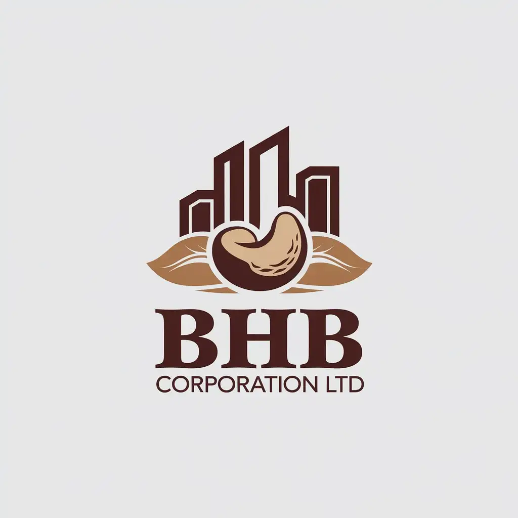 LOGO Design for BHB Corporation Ltd Vector Design Featuring Cashew and Building Theme for Real Estate