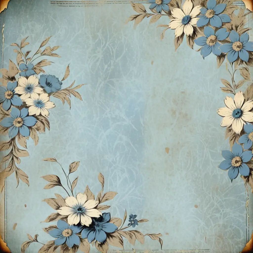 Delicate Blue Floral Scrapbooking Paper for Creative Projects