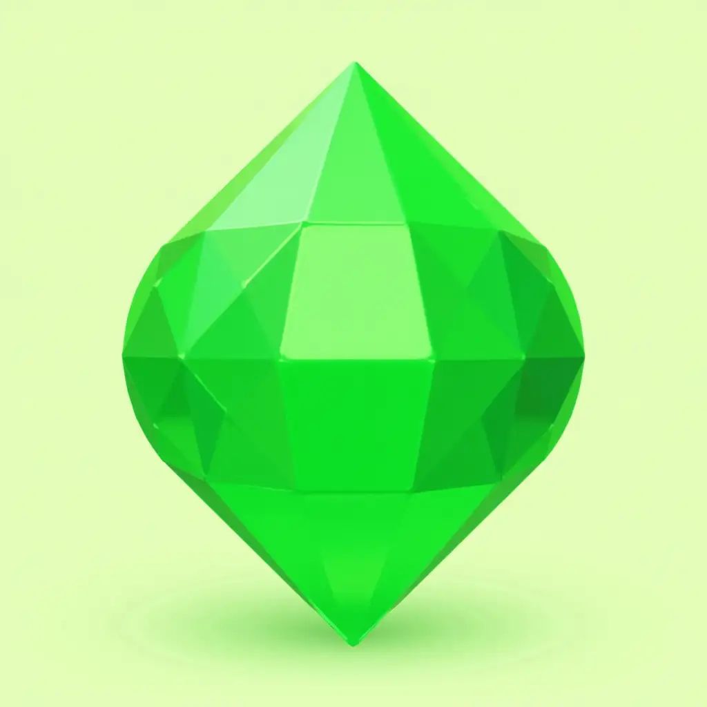 Cartoon style green gem