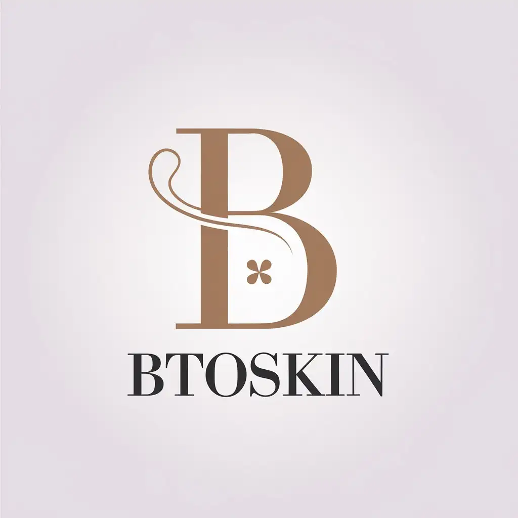 a vector logo design,with the text "BTOSKIN", main symbol:A letter of the logo symbolizing a beauty product for women,Minimalistic,be used in Beauty Spa industry,clear background