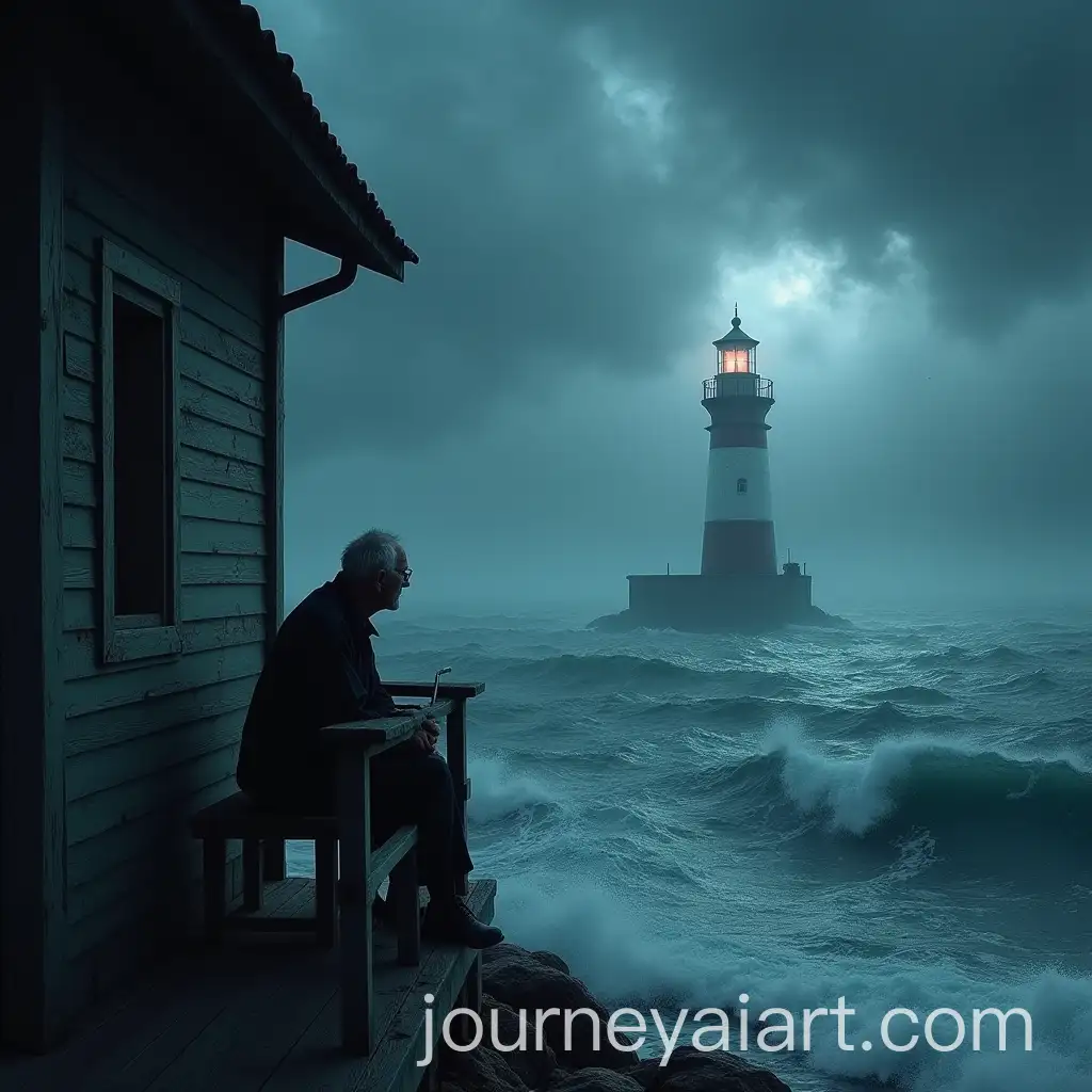 Old-Lighthouse-Keeper-Silas-Watching-a-Storm-at-Sea