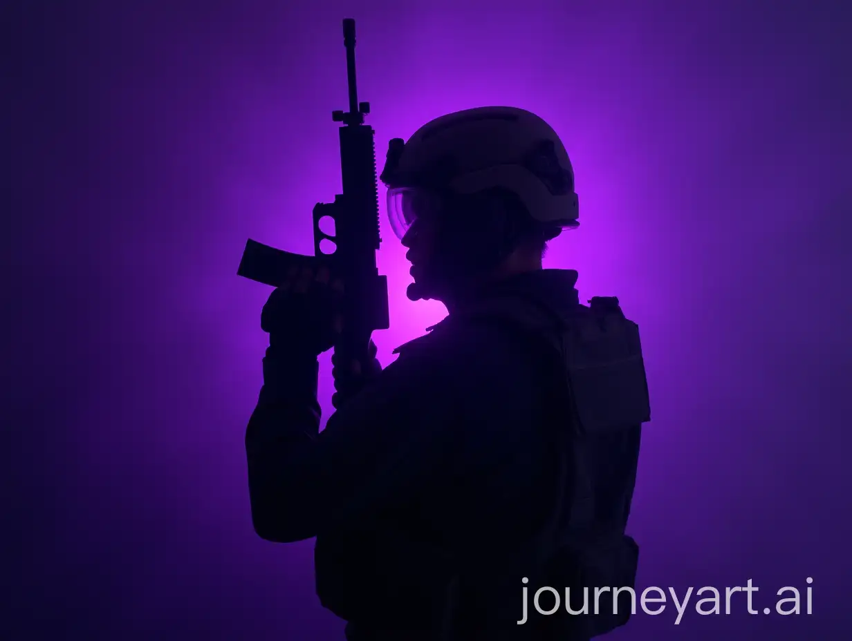 Futuristic-Soldier-with-Purple-Lighting-in-Dark-Environment