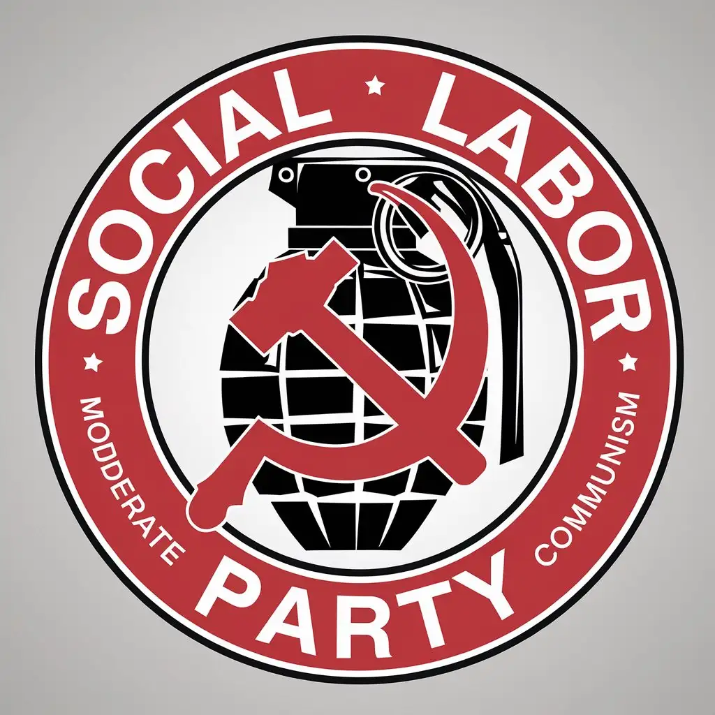 LOGO Design for Social Labor Party Communism and Grenade Symbol with Moderate Style