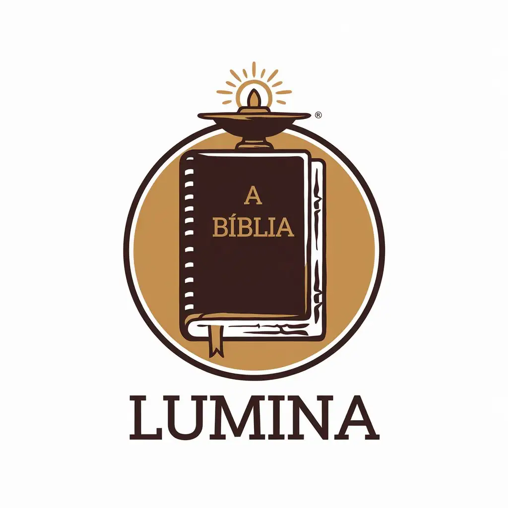 a vector logo design,with the text "Lumina", main symbol:Bíblia,Moderate,clear background